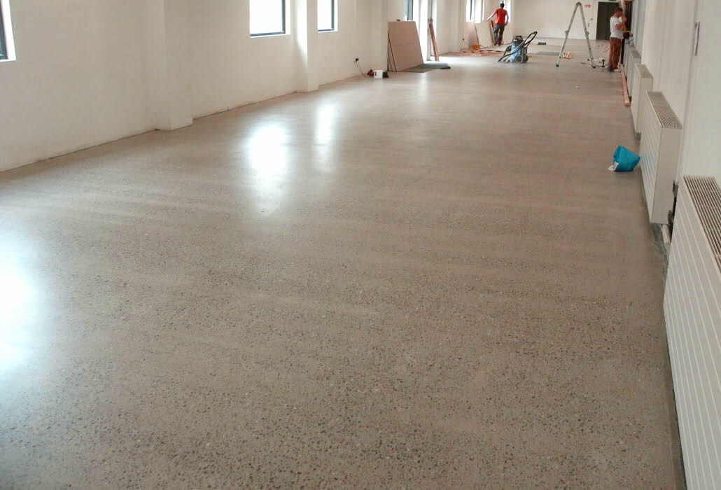 Polished Concrete After Nine Grinds Then Sealed With Pu