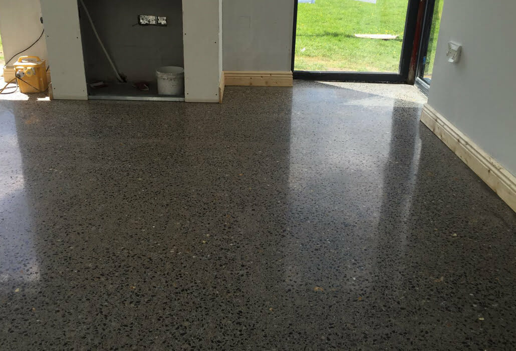 Polished Concrete Floor With A Platinum Finish Residential