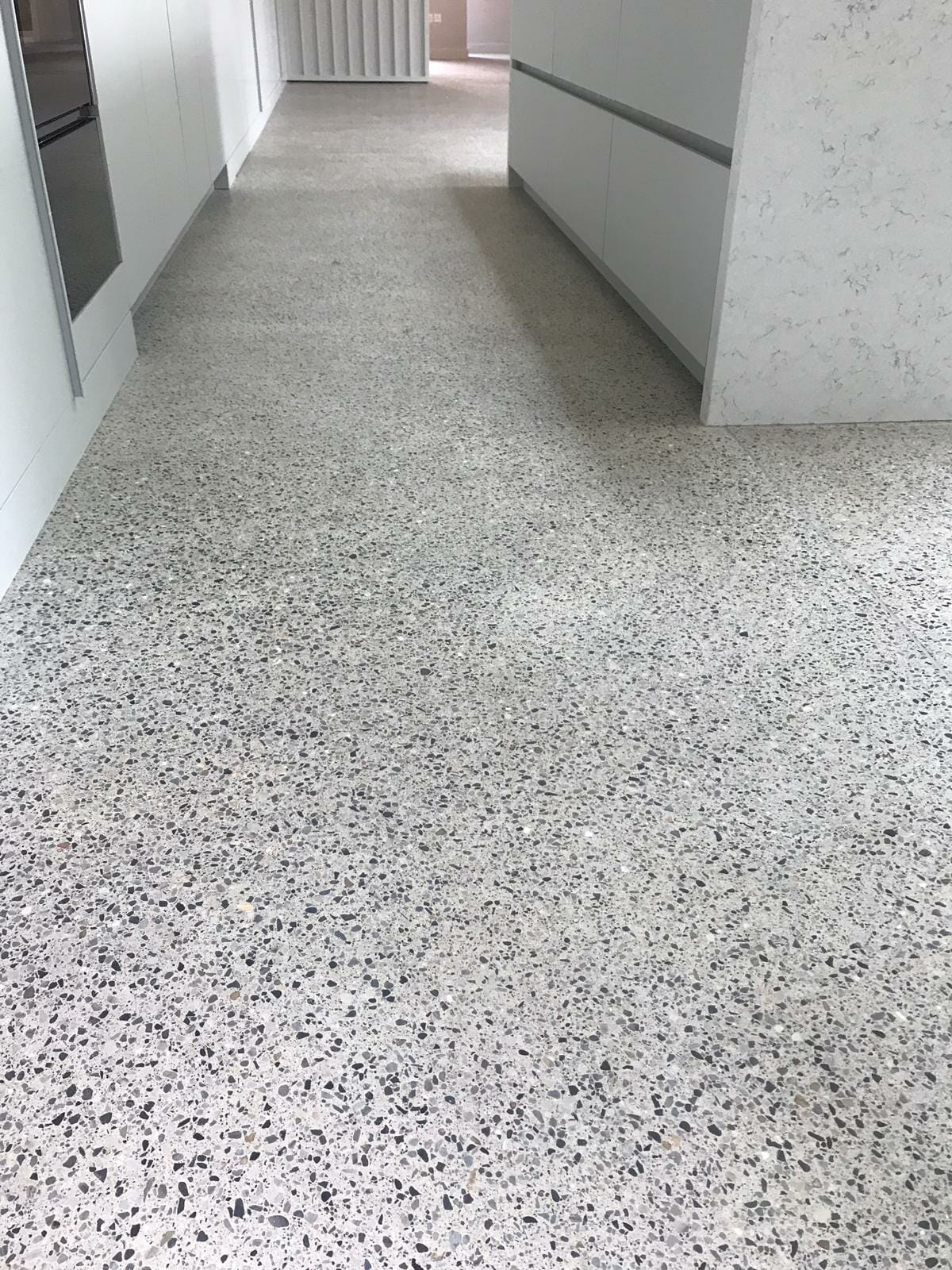 Polished concrete to Silver Finish