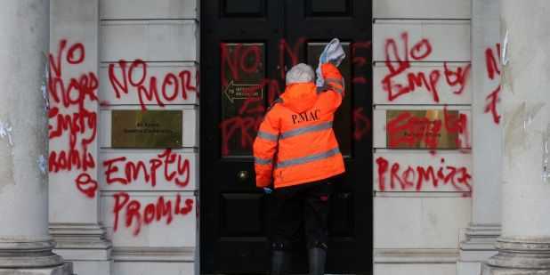Graffiti removal from Iveagh house