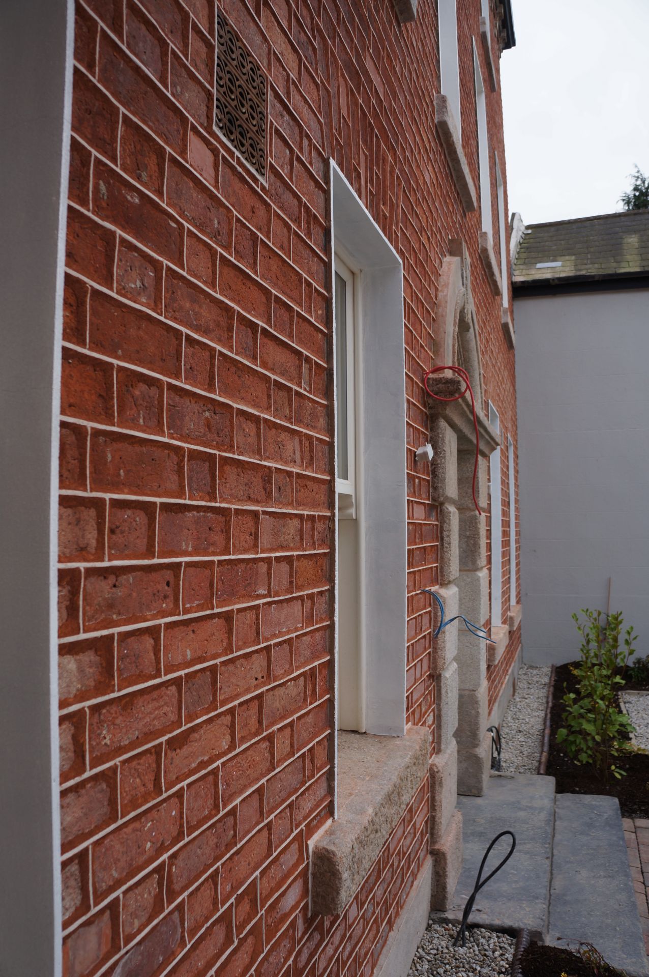 Traditional Irish Wigging on a red brick Georgian House in Harold's Cross, Dublin