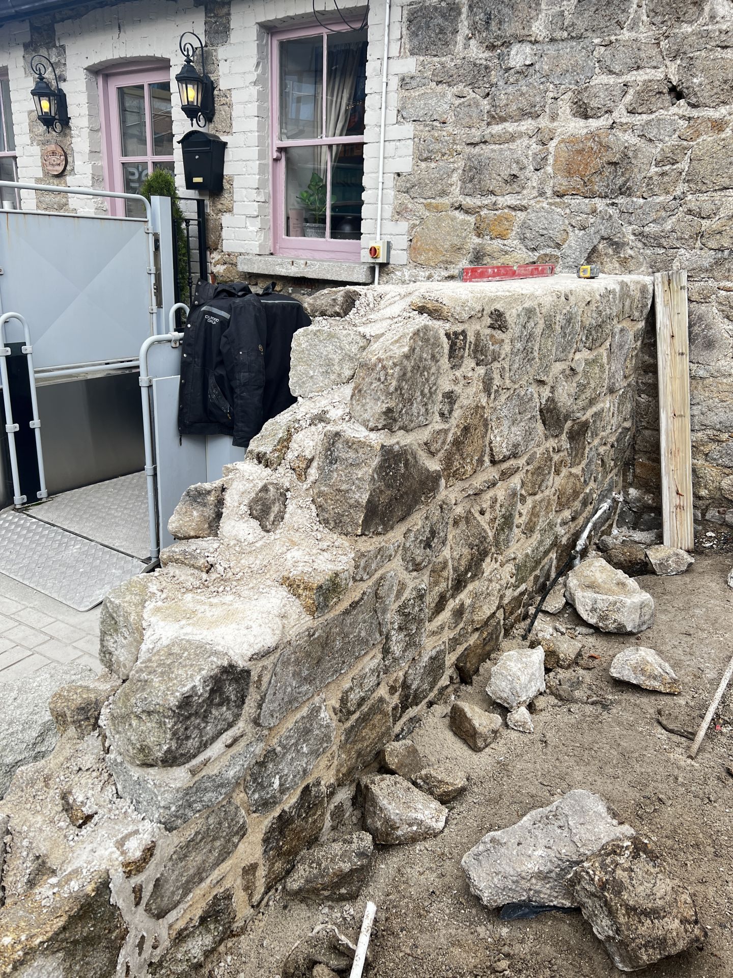 Wall A required full rebuild and repointing