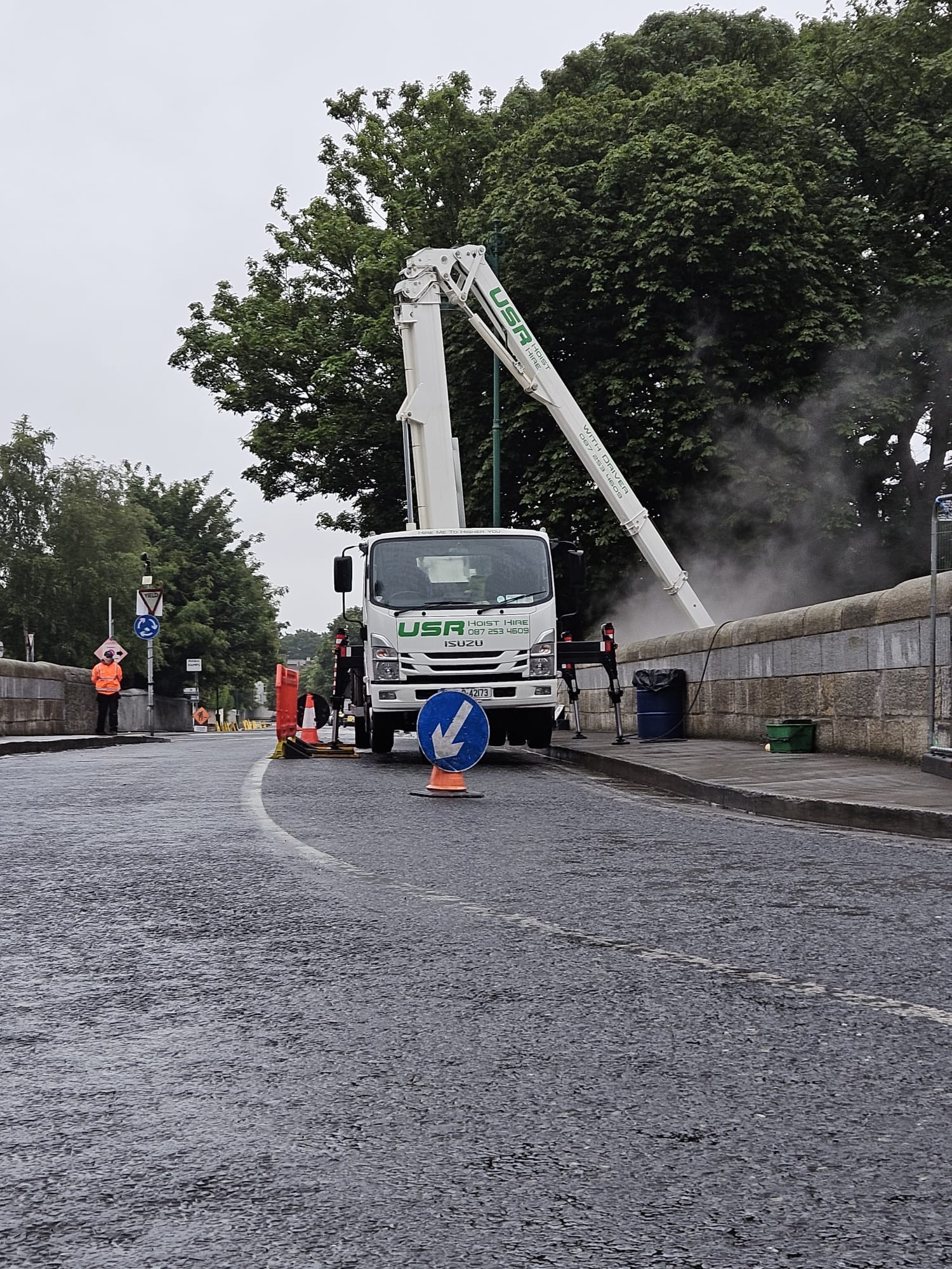 Road safety in place for graffiti removal