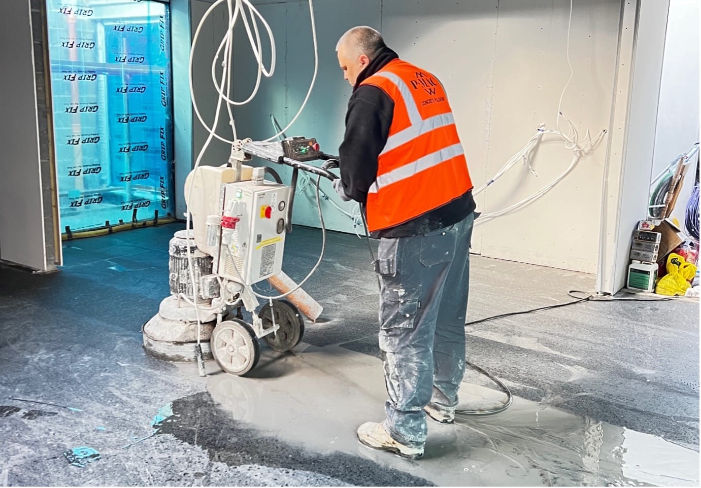 PMAC polished concrete floor operative