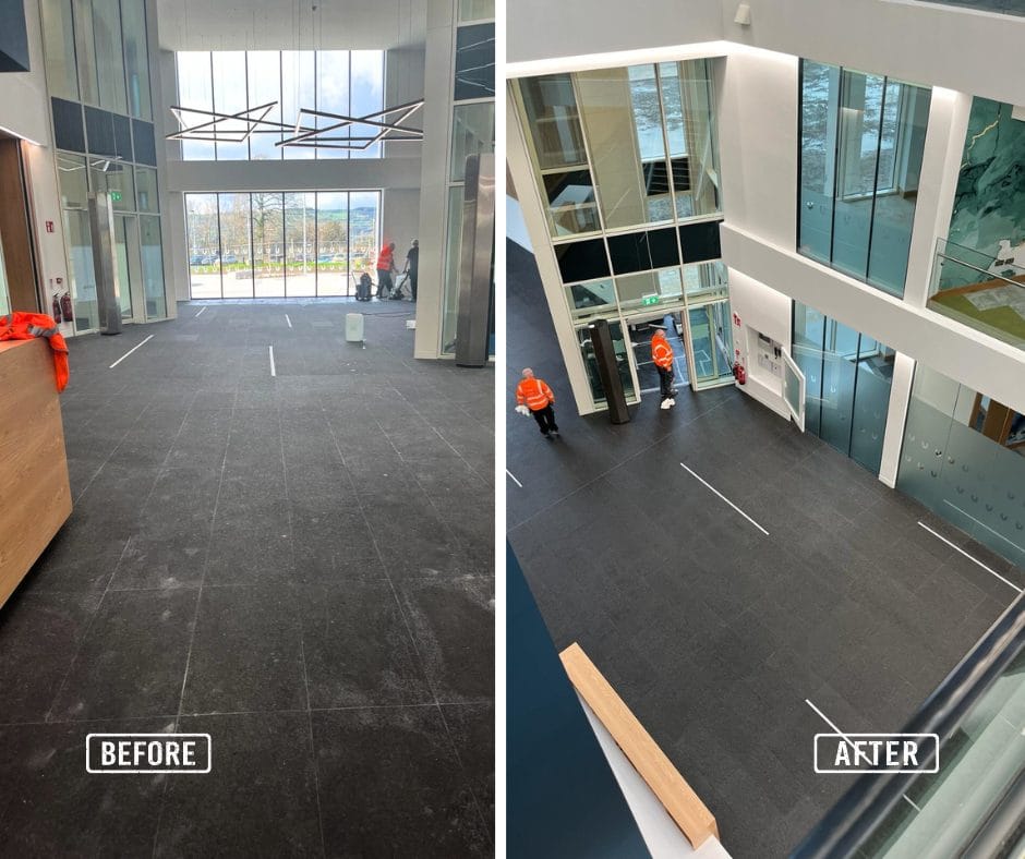PMAC restoring commercial floors post build