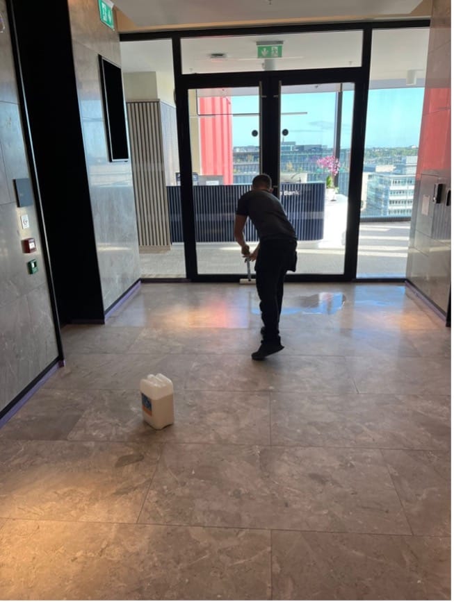 Resealing a stone floor