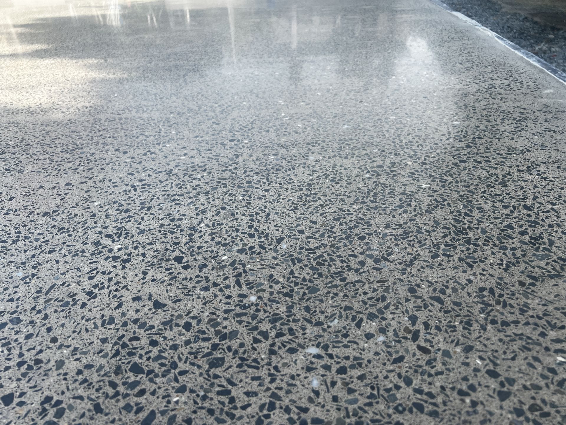 Silver Finish polished concrete floor by PMAC
